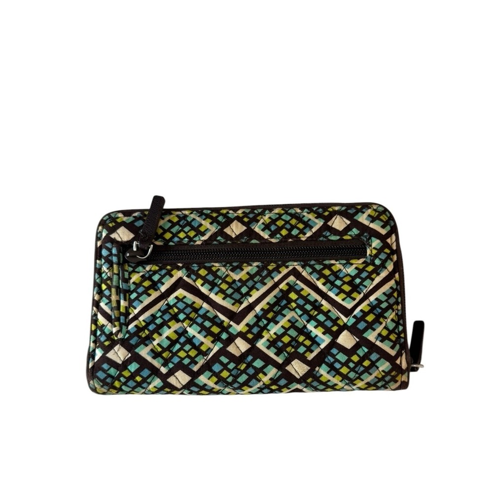 Vera Bradley Rain Forest RFID Turn Lock Wallet Quilted Zip Around - Picture 2 of 5